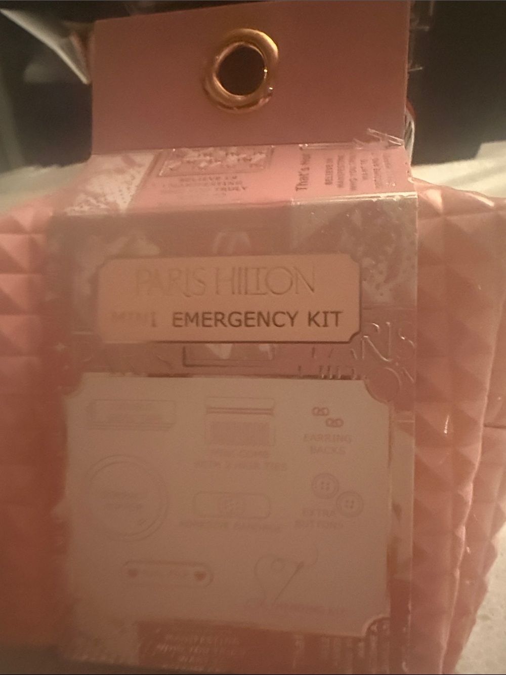 Paris Hilton Quilted Mini Emergency Kit - Soft Pink with Gold Accent